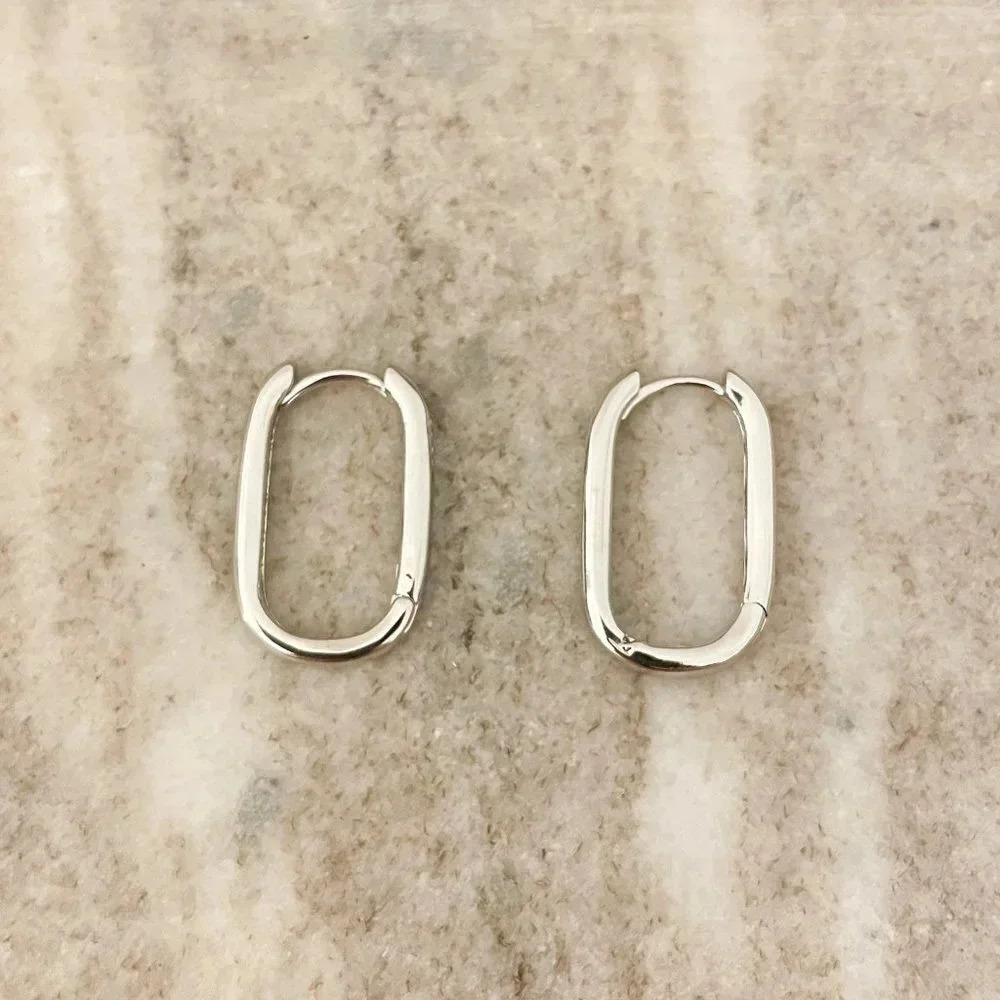 925 Sterling Silver Oval Huggie Earrings Small Round Hoop Earrings Small Huggies